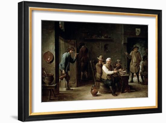 In a Tavern, 1640S-David Teniers the Younger-Framed Giclee Print