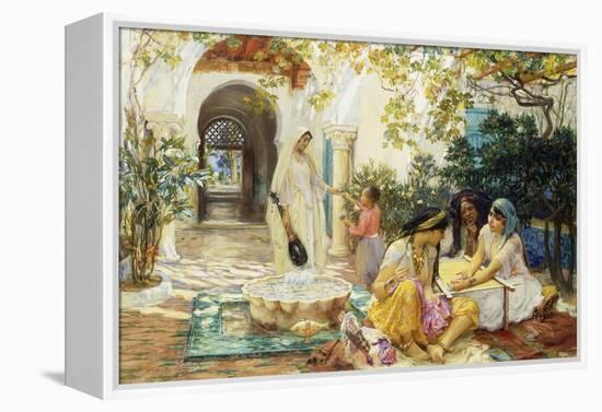 In a Village at El Biar, Algiers-Frederick Arthur Bridgman-Framed Premier Image Canvas