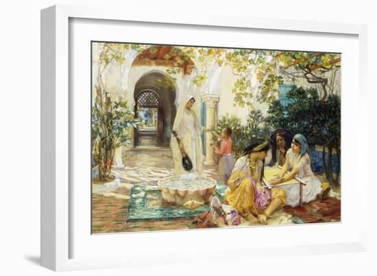 In a Village at El Biar, Algiers-Frederick Arthur Bridgman-Framed Giclee Print