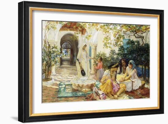 In a Village at El Biar, Algiers-Frederick Arthur Bridgman-Framed Giclee Print