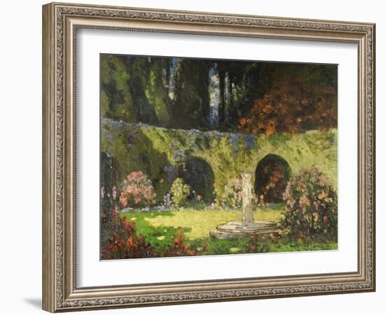 In an Old-World Garden-Thomas Edwin Mostyn-Framed Giclee Print