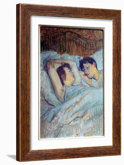 In Bed Painting by Henri De Toulouse Lautrec (Toulouse-Lautrec, 1864-1901), 1892 Zurich. Rau Founda-Henri de Toulouse-Lautrec-Framed Giclee Print