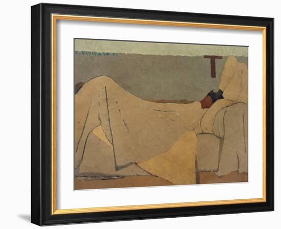 In Bed-Edouard Vuillard-Framed Giclee Print