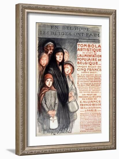 In Belgium the Belgians are Hungry, 1915-Théophile Alexandre Steinlen-Framed Giclee Print