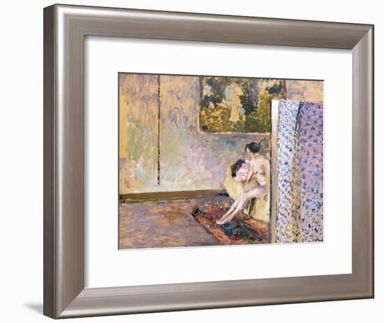 In Bonnard's Studio at 60 Rue De Douai: Nude by a Screen; Dans L'Atelier De Bonnard-Edouard Vuillard-Framed Giclee Print