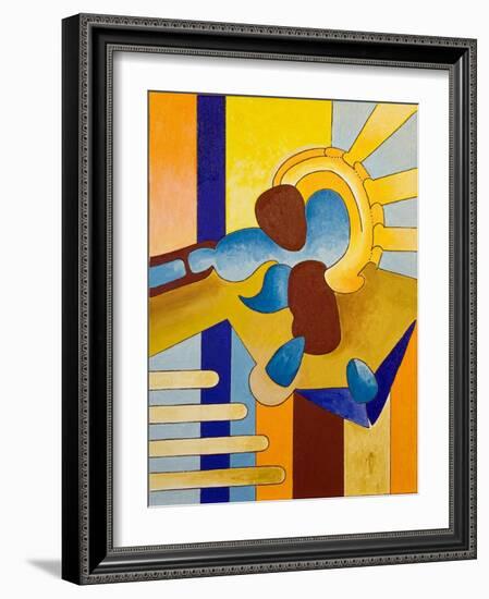 In Bright Sunlight, the Spirit of the House Examines the New Home under Construction, 2007-Jan Groneberg-Framed Giclee Print