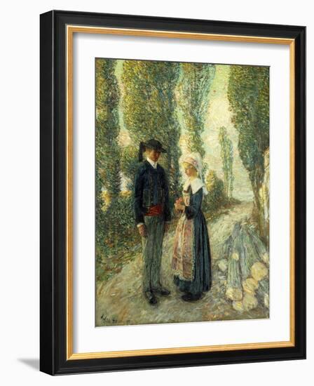 In Brittany, Evening Hour, Pont Aven, 1897-Childe Hassam-Framed Giclee Print