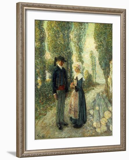 In Brittany, Evening Hour, Pont Aven, 1897-Childe Hassam-Framed Giclee Print