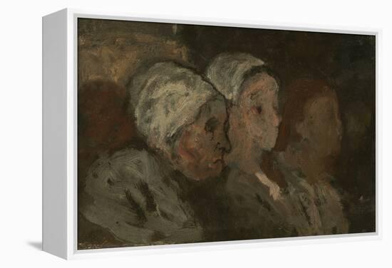In Church, 1855-57 (Oil on Wood)-Honore Daumier-Framed Premier Image Canvas
