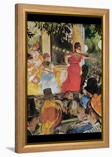 In Concert Cafe (Les Ambassadeurs)-Edgar Degas-Framed Stretched Canvas