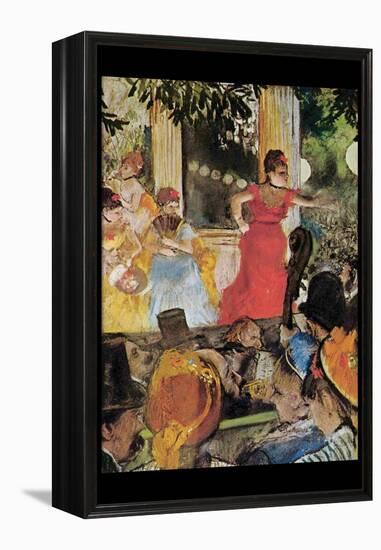In Concert Cafe (Les Ambassadeurs)-Edgar Degas-Framed Stretched Canvas