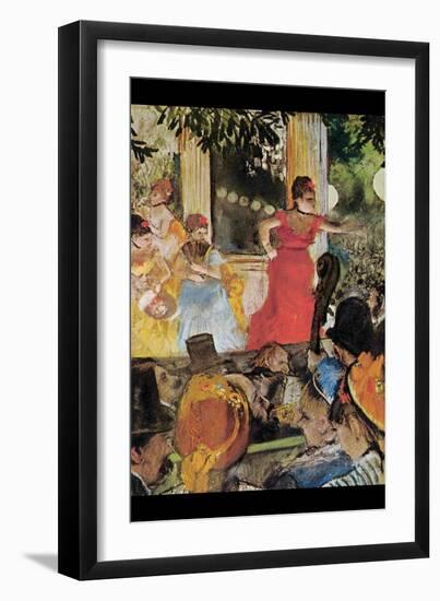 In Concert Cafe (Les Ambassadeurs)-Edgar Degas-Framed Art Print