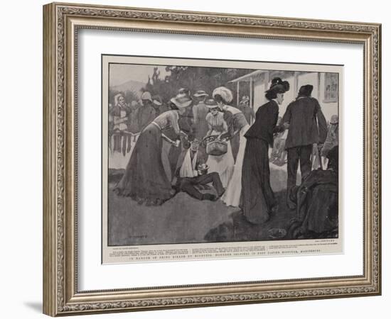 In Danger of Being Killed by Kindness, Wounded Soldiers in Fort Napier Hospital, Maritzburg-Claude Shepperson-Framed Giclee Print