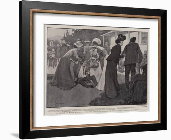 In Danger of Being Killed by Kindness, Wounded Soldiers in Fort Napier Hospital, Maritzburg-Claude Shepperson-Framed Giclee Print