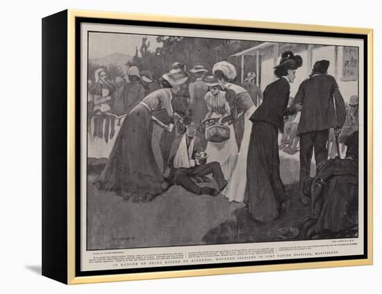 In Danger of Being Killed by Kindness, Wounded Soldiers in Fort Napier Hospital, Maritzburg-Claude Shepperson-Framed Premier Image Canvas