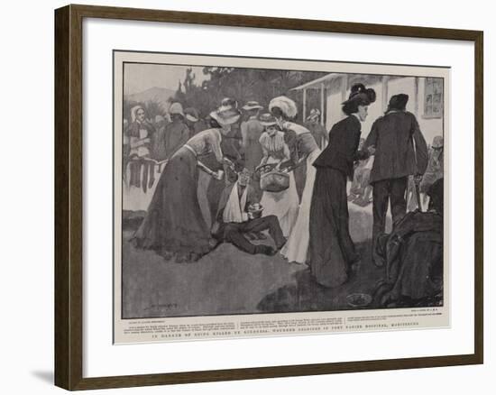 In Danger of Being Killed by Kindness, Wounded Soldiers in Fort Napier Hospital, Maritzburg-Claude Shepperson-Framed Giclee Print