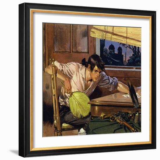 In Debt and Unhappy, Clive Tried to Commit Suicide - But the Gun Did Not Work-Alberto Salinas-Framed Giclee Print