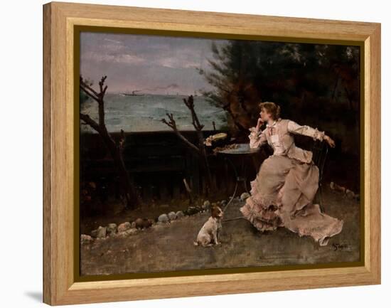 In Deep Thought, 1881-Alfred Emile Stevens-Framed Premier Image Canvas