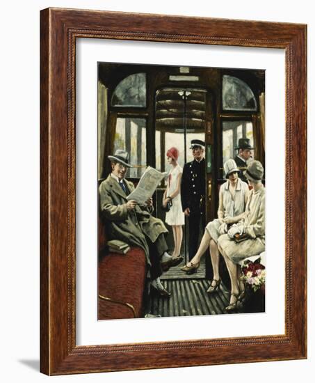 In Der Strassenbahn-Paul Fischer-Framed Giclee Print