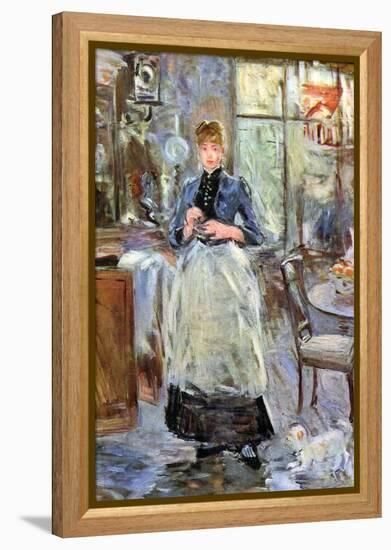 In Dining Room-Berthe Morisot-Framed Stretched Canvas