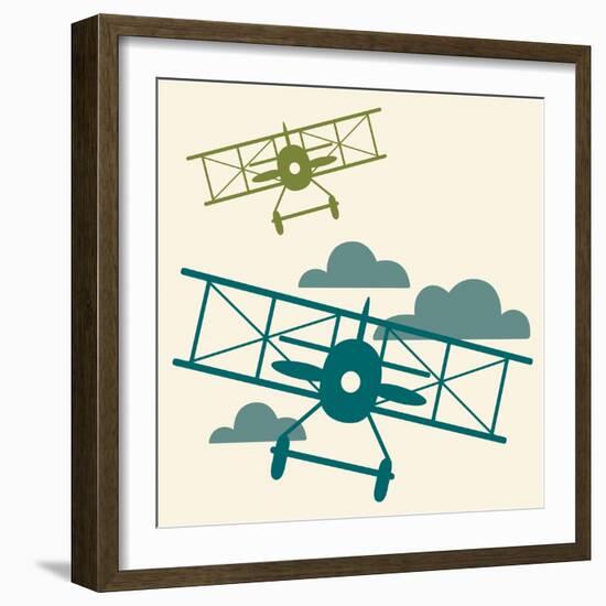 In Flight Airplane-null-Framed Giclee Print