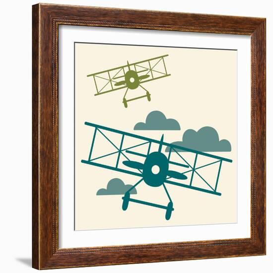 In Flight Airplane-null-Framed Giclee Print