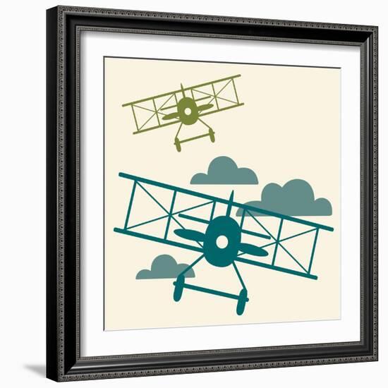 In Flight Airplane-null-Framed Giclee Print