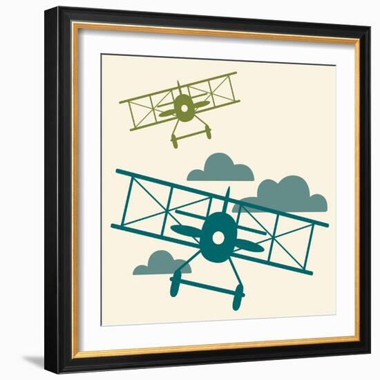 In Flight Airplane-null-Framed Giclee Print