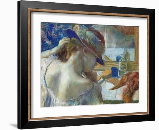 In Front of the Mirror, 1889-Edgar Degas-Framed Giclee Print