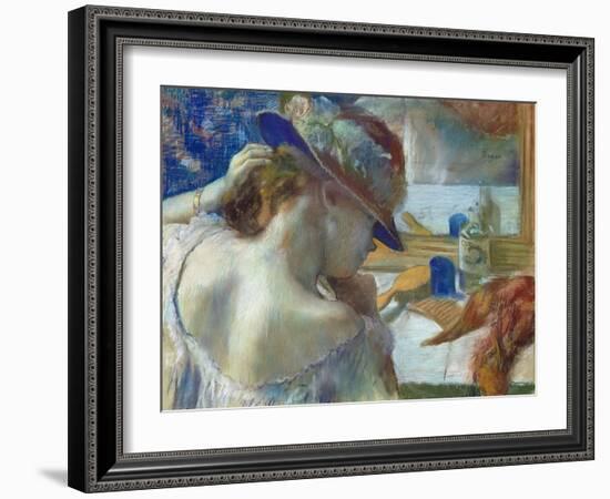 In Front of the Mirror, 1889-Edgar Degas-Framed Giclee Print