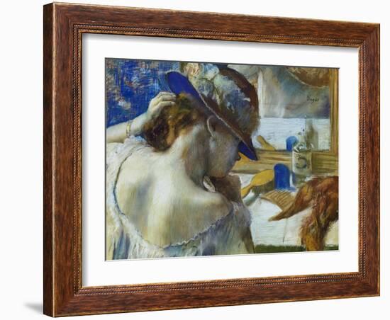 In Front of the Mirror, about 1889-Edgar Degas-Framed Giclee Print