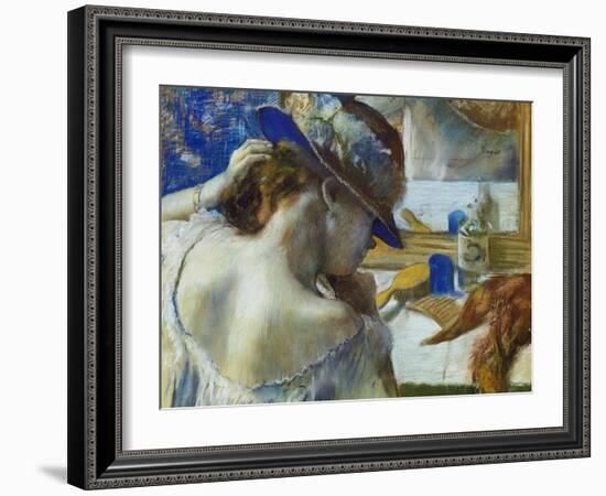 In Front of the Mirror, about 1889-Edgar Degas-Framed Giclee Print