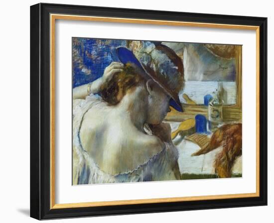 In Front of the Mirror, about 1889-Edgar Degas-Framed Giclee Print