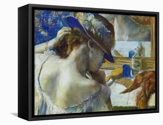 In Front of the Mirror, about 1889-Edgar Degas-Framed Premier Image Canvas