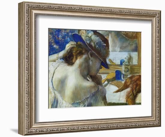 In Front of the Mirror, about 1889-Edgar Degas-Framed Giclee Print