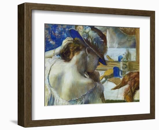 In Front of the Mirror, about 1889-Edgar Degas-Framed Giclee Print