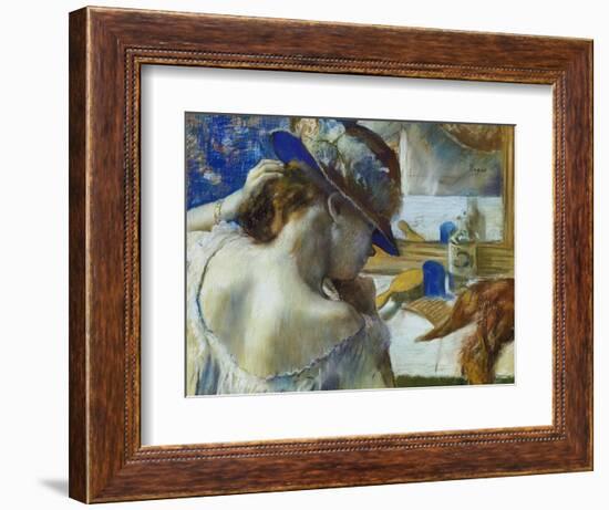 In Front of the Mirror, about 1889-Edgar Degas-Framed Giclee Print