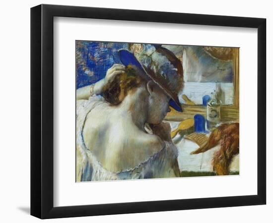 In Front of the Mirror, about 1889-Edgar Degas-Framed Giclee Print