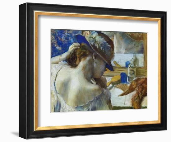 In Front of the Mirror, about 1889-Edgar Degas-Framed Giclee Print