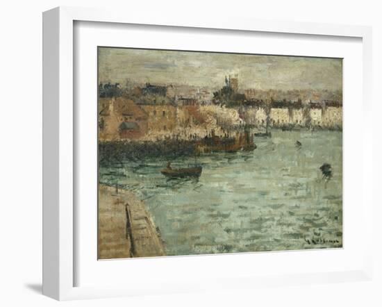 In Front of the Port of Dieppe; Avant Porte De Dieppe, 1918-1920-Gustave Loiseau-Framed Giclee Print