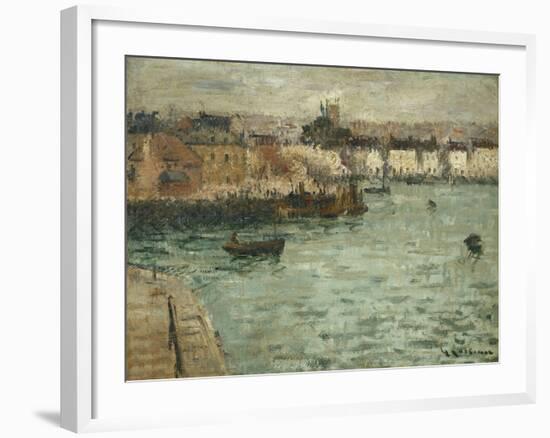 In Front of the Port of Dieppe; Avant Porte De Dieppe, 1918-1920-Gustave Loiseau-Framed Giclee Print