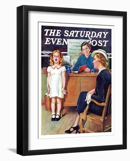 "In Front of the The Class," Saturday Evening Post Cover, April 30, 1938-Frances Tipton Hunter-Framed Giclee Print