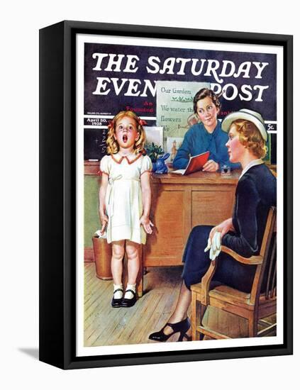 "In Front of the The Class," Saturday Evening Post Cover, April 30, 1938-Frances Tipton Hunter-Framed Premier Image Canvas