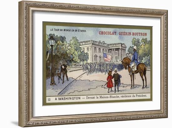 In Front of the White House, Residence of the President, Washington DC-null-Framed Giclee Print