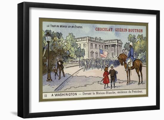 In Front of the White House, Residence of the President, Washington DC-null-Framed Giclee Print