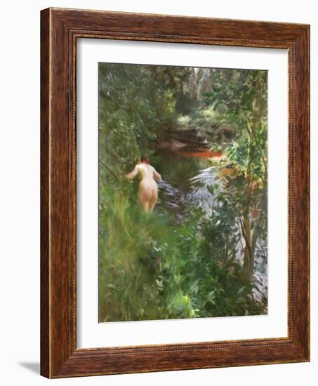 In Gopsmor (Nude by a Stream)-Anders Leonard Zorn-Framed Giclee Print