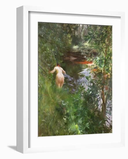 In Gopsmor (Nude by a Stream)-Anders Leonard Zorn-Framed Giclee Print