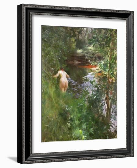 In Gopsmor (Nude by a Stream)-Anders Leonard Zorn-Framed Giclee Print