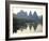 In Guilin Limestone Tower Hills Rise Steeply Above the Li River, Yangshuo, Guangxi Province, China-Anthony Waltham-Framed Photographic Print