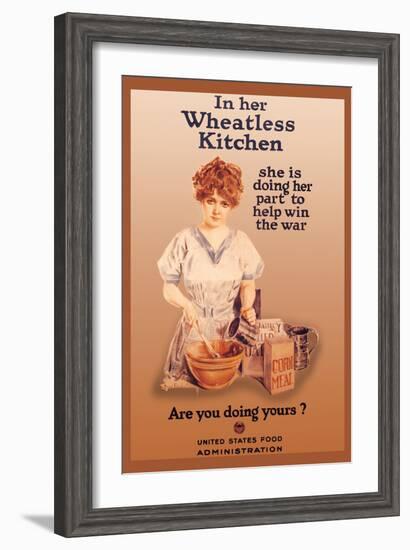 In Her Wheatless Kitchen-Howard Chandler Christy-Framed Art Print